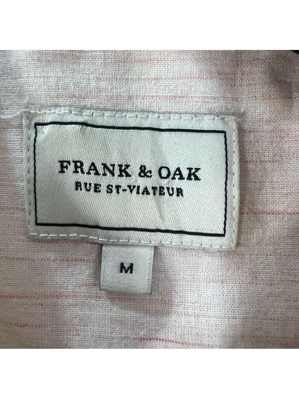 Frank and Oak marled cotton button down shirt pink white M - Picture 10 of 12